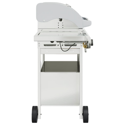 Gas BBQ Grill with 4 Burners Silver Stainless Steel