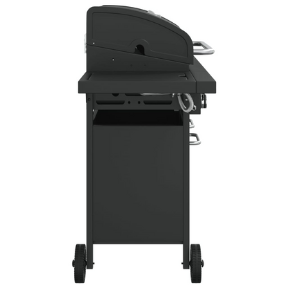 Gas BBQ Grill with 7 Burners Black Powder-coated Steel