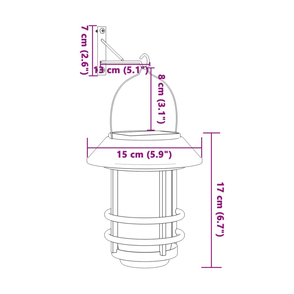 Solar Outdoor Wall Lanterns 4 pcs Warm White Flickering Flame