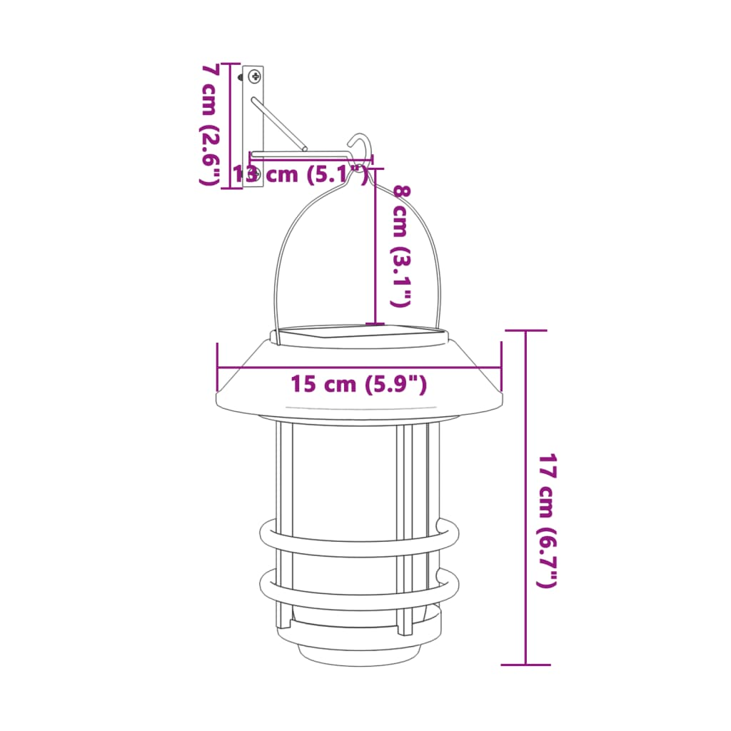 Solar Outdoor Wall Lanterns 4 pcs White Light