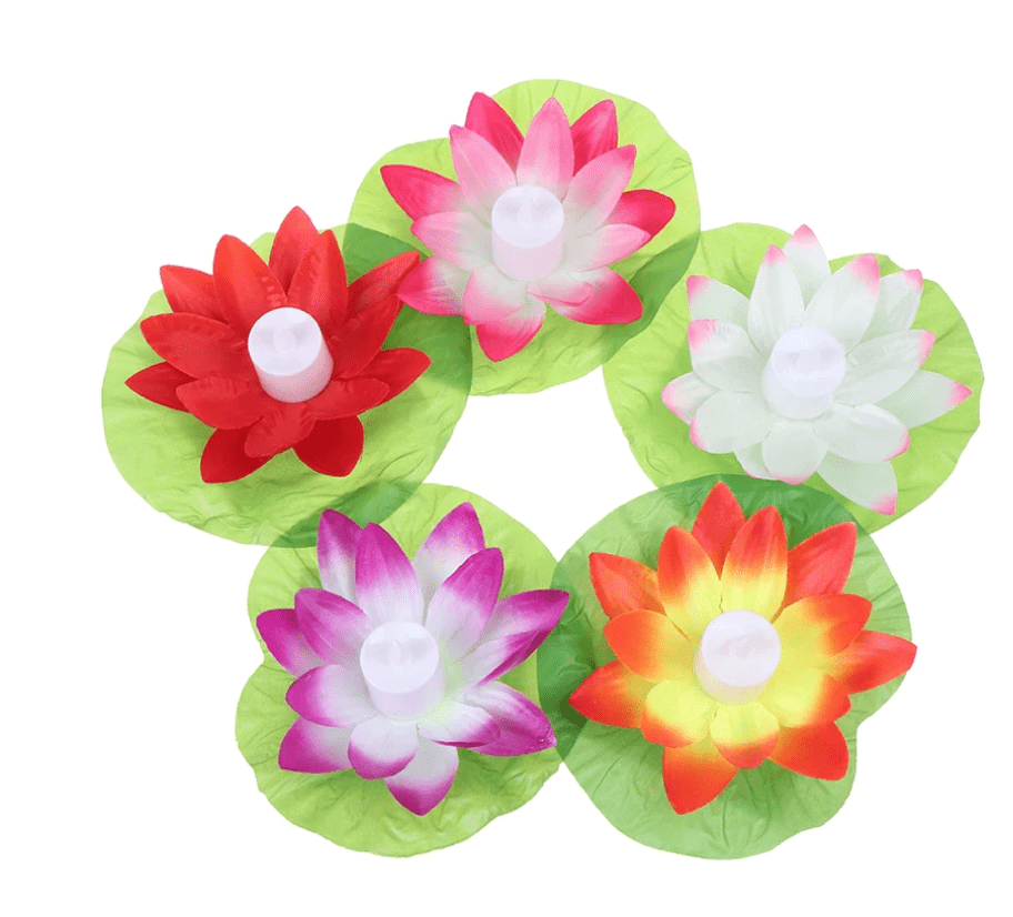 5 pcs Lotus Flower Floating Candles