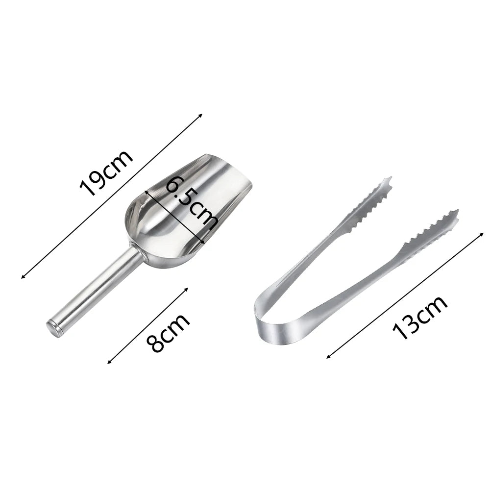 Stainless Steel Ice Scoop and Tong Set | Jscapes