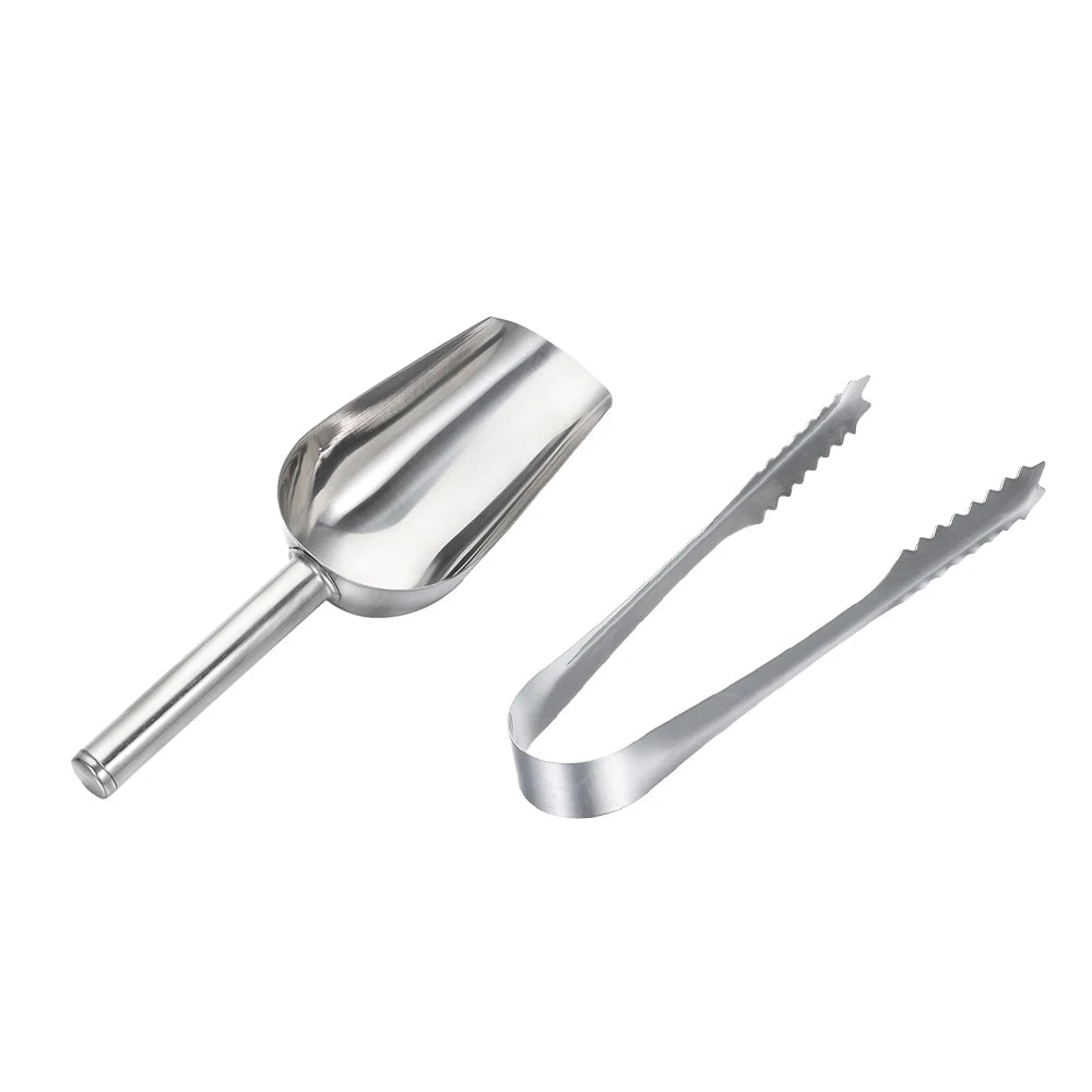 Stainless Steel Ice Scoop and Tong Set | Jscapes