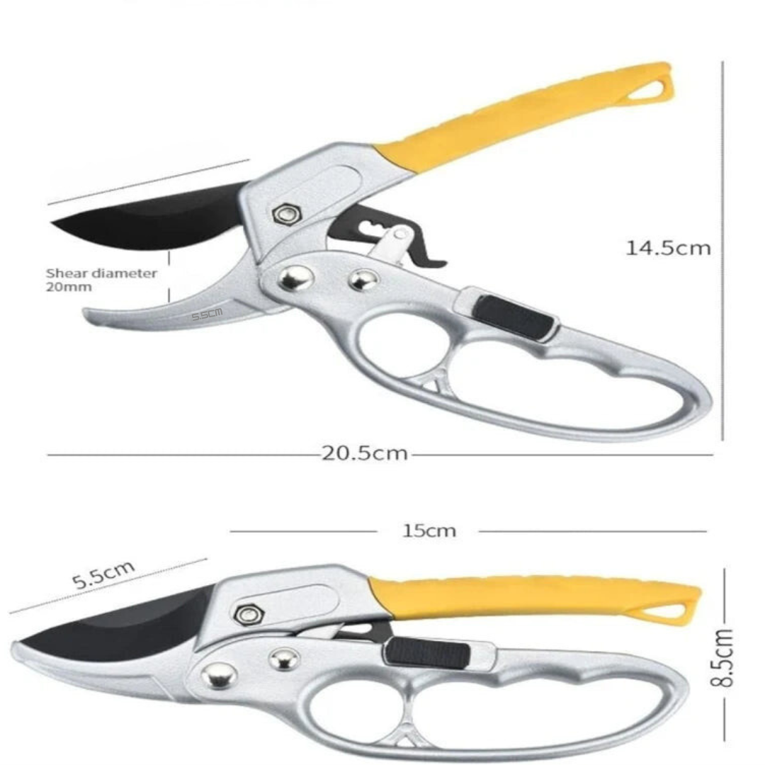 Durable SK-5 metal blade pruning shears.