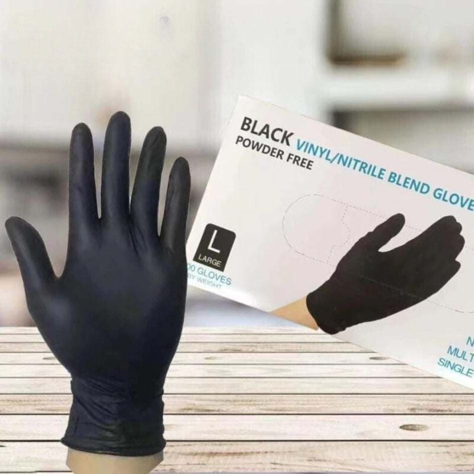 100PCS Black Latex Gloves