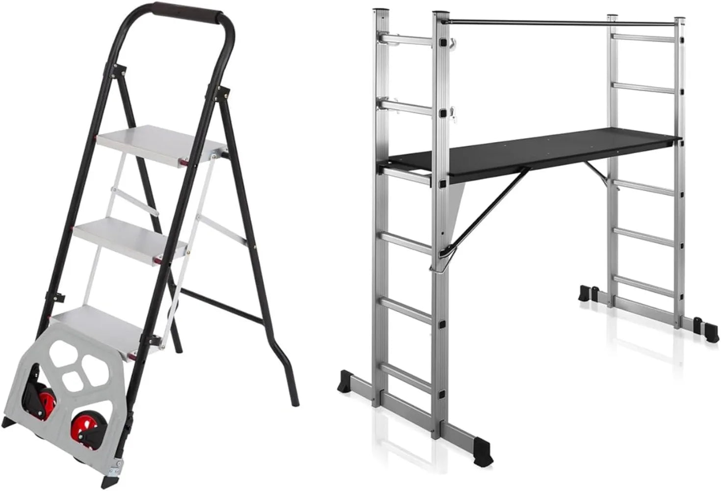 Multi Function Platform and 3 Step Ladder Dolly Cart