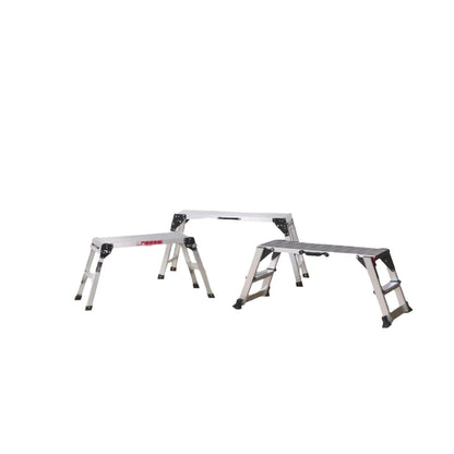 Aluminum step folding work platform