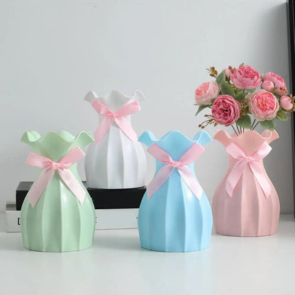 Flower Vase with Pink Bow | Jscapes Home and Garden 