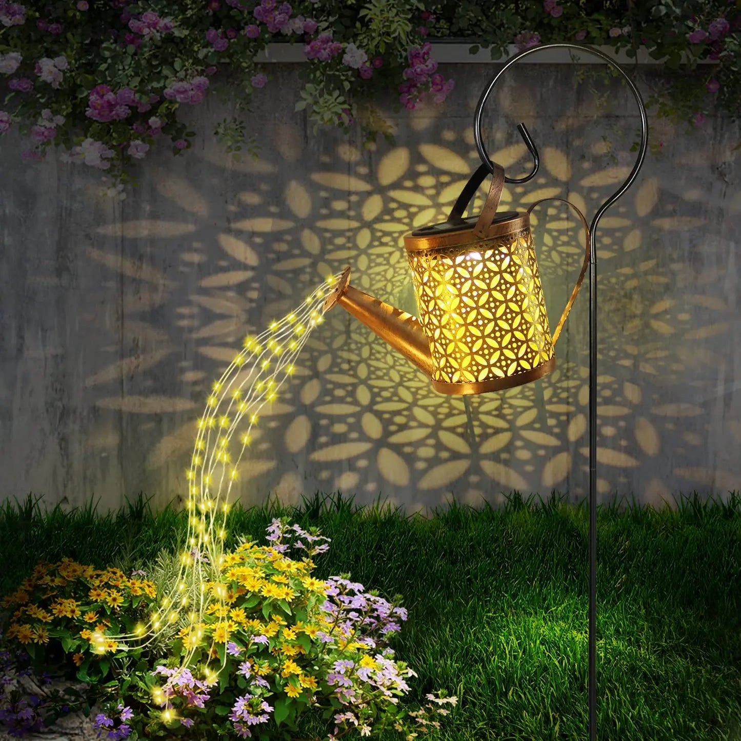 Outdoor Solar Watering Can with Lights 