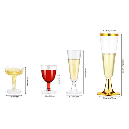 10pcs Disposable Clear Plastic Champagne Flutes | Jscapes