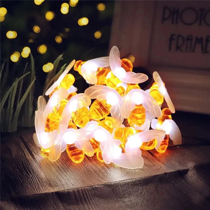 50 LED Honey Bee Solar String Lights | Jscapes Home and Garden