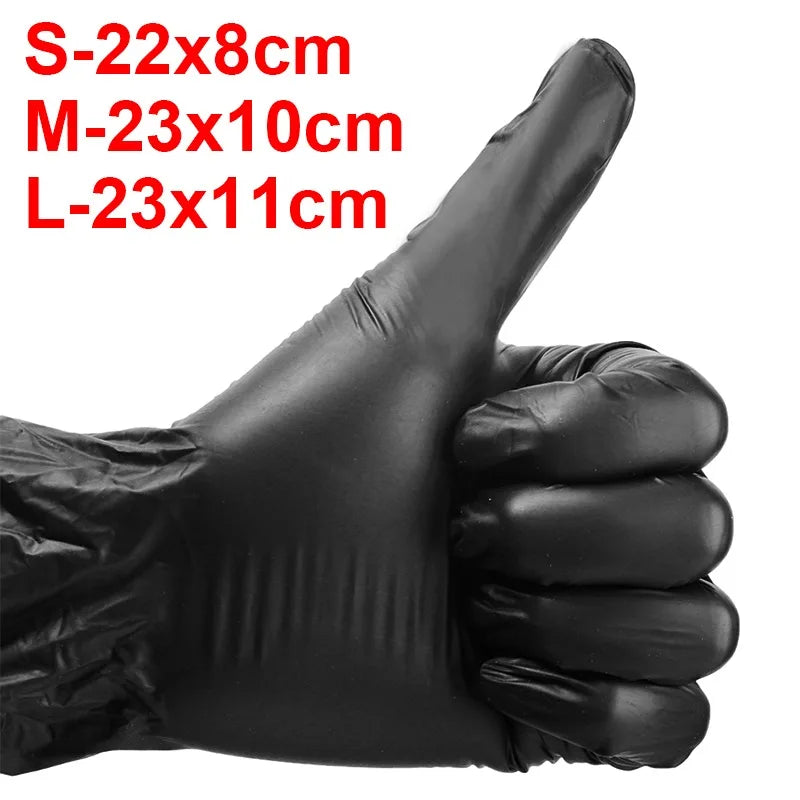 100pcs Disposable Black Latex Gloves | Jscapes Home and Garden