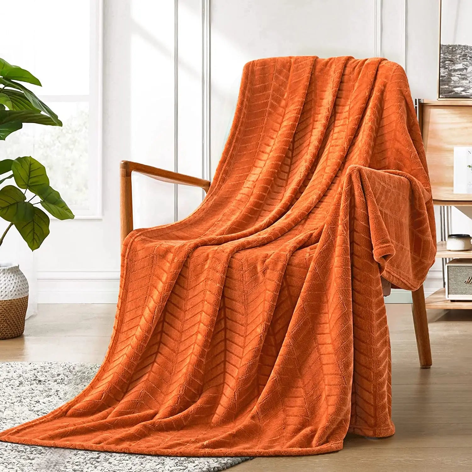 Soft Brushed Flannel Throw Blanket