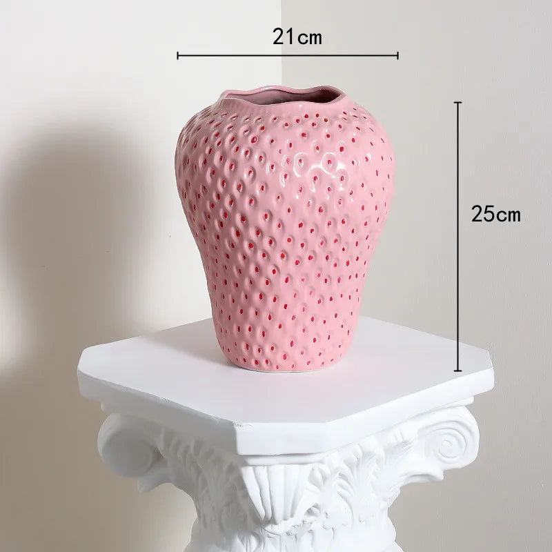 Unique Ceramic Strawberry Vase | Jscapes Home and Garden